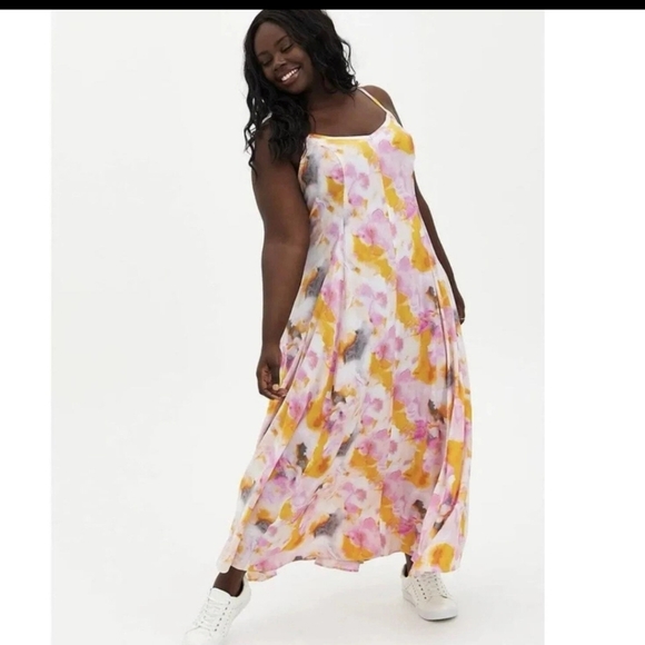 torrid Dresses & Skirts - NWOT Torrid Tie-Dye Challis Trapeze Maxi Dress Sz 1 (14/16)